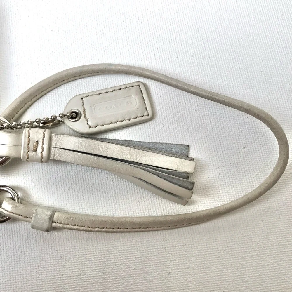 Coach Set | White Leather Y2K Tan Brown Logo Crossbody Bag & Wristlet Wallet - Picture 13 of 13